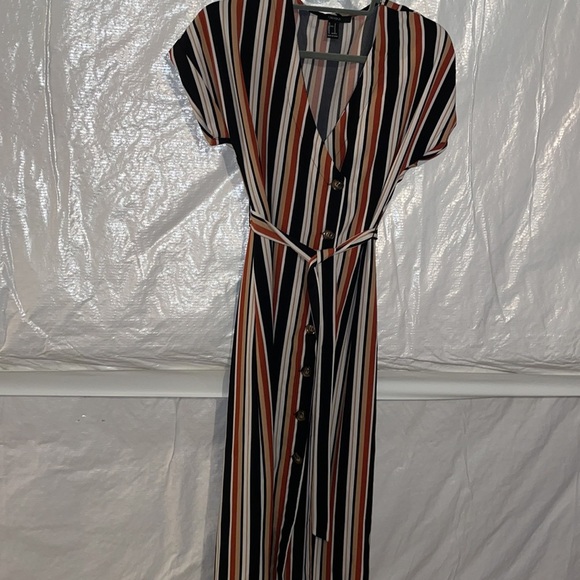 Striped Button Midi Dress - Picture 2 of 2